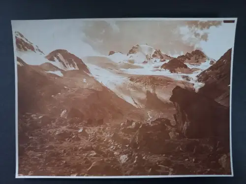 Altes Foto Sepiafarbene Alpenlandschaft  K.Dornach 1930/40