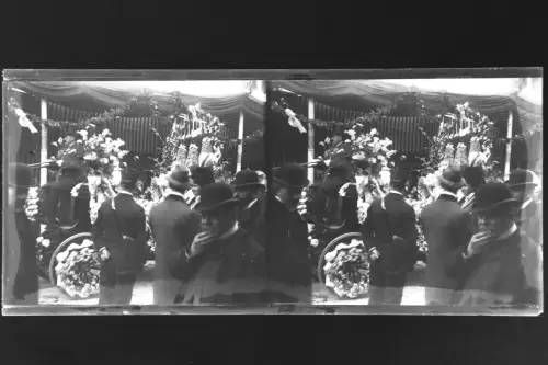 Antique Glass negative Stereo South France, Carnaval Nice 1900s