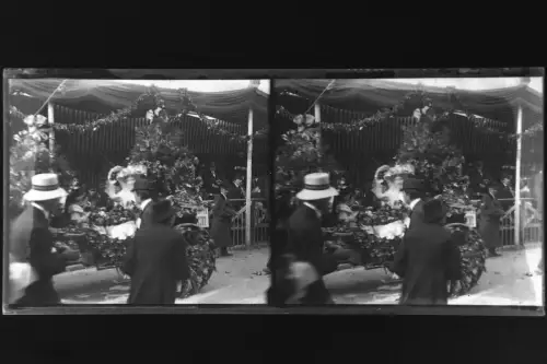 Antique Glass negative Stereo South France, Carnaval Nice 1900s