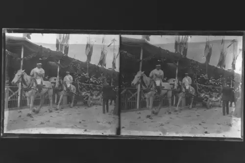 Antique Glass negative Stereo South France, Carnaval Nice 1900s