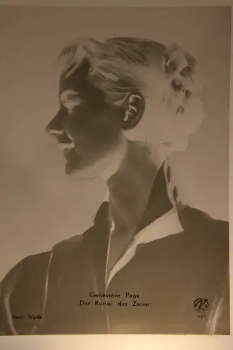 Vintage Glasnegativ Platte Glassnegative Genéviéve Page