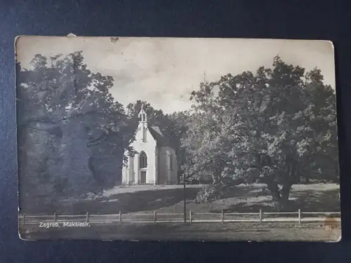 AK Postcard Zagreb - Maksimirpark mit Kapelle, historische AK