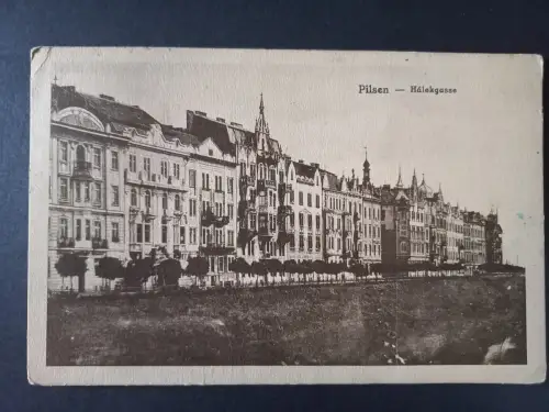 AK Postcard  Pilsen (Plzeň) Hálekgasse  KuK Monarchie 1917 Verlag F. Körper