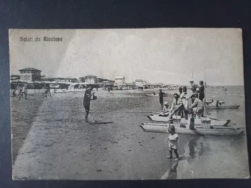 AK Postcard CPA  Italien Riccione – Strand und Badeleben an der Adriaküste c1935