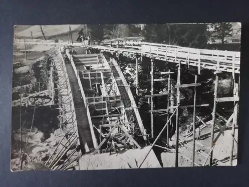 AK Postcard Italien Tirol Brückenbau bei Meran