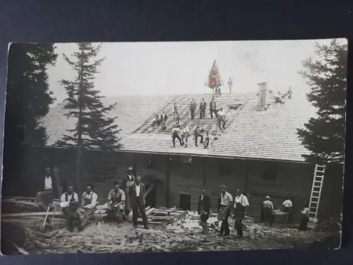 AK Postcard Italien Meran – Bauarbeiter bei Berghütte 1929 Luigi N.  Meran