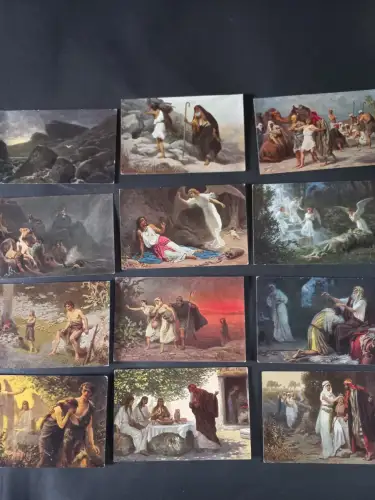 AK Die heilige Schrift Serie I-IV. komplett 4x12 Stk. Verlag von Hubert Köhler