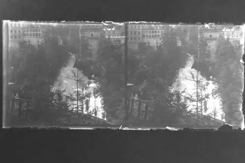 Antique Glass negative Stereo Waterfall, Bad Gastein, Austria, Alp 1900s