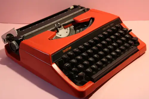 Vintage Brother Deluxe 220 Red Typewriter cleaned-tested very good Condition