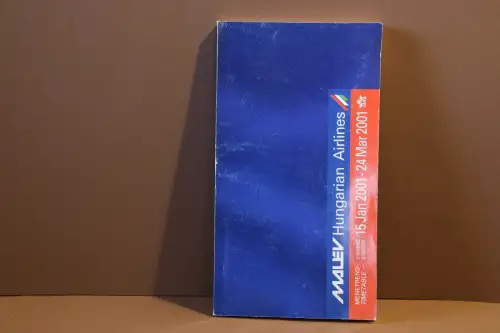 Vintage Malév Hungarian  Airlines Flugplan Timetable 2001 Flugplan