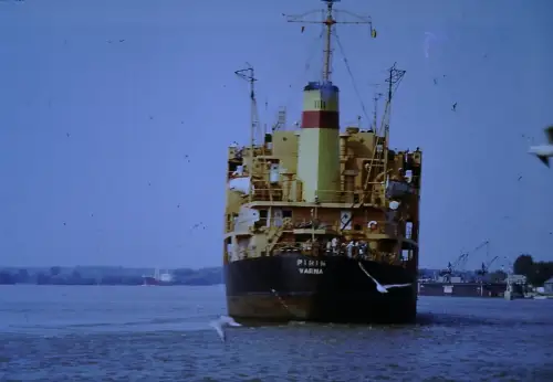 Orig DIA Film Slide  Schiff Pirin Varna Bulgaria  70s B11/4/9