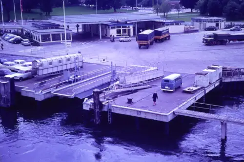Original DIA Film Slide 35mm  Oslo Kai Port Scene  '70s  B3R95