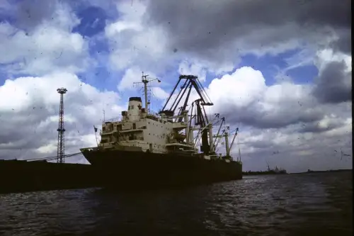 Original DIA Film Slide 35mm Russisches Cargo Schiff  '60s B2R51