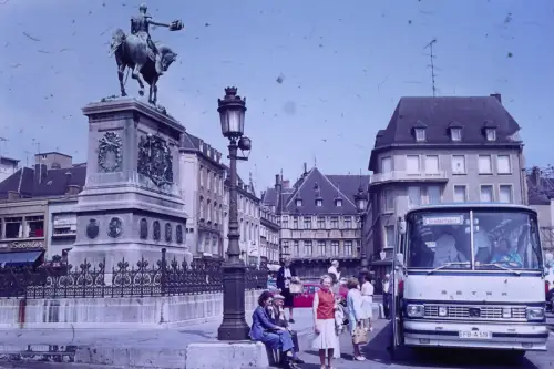 Original DIA Film Slide 35mm SETRA Bus in Luxembourg City  '60s B9/R48