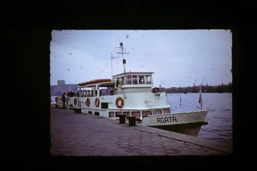 Original DIA Film Slide 35mm Szczecin Ship AGATA Poland 1970s B8/126