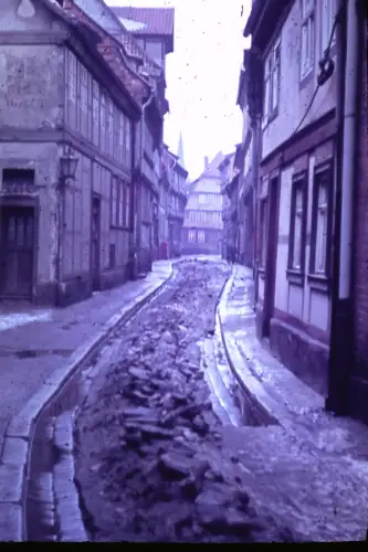 Original DIA Film Slide 35mm Quedlinburg Strasse Deutschland 1961 B3R75