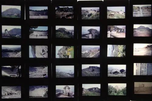 Original DIA Film Slide  35mm Griechenland Reise 1974,  141 Stk+Porst Holzkasten