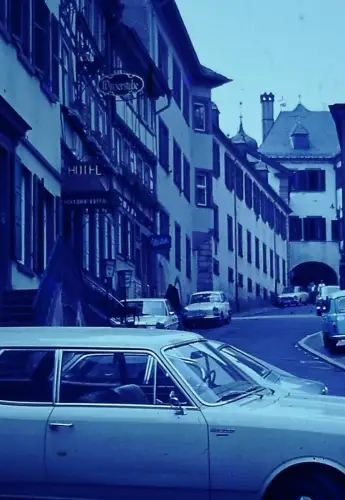 Orig DIA Film DDR Hotel Weberstube /?/ Strassenszene '60s B11/2/5