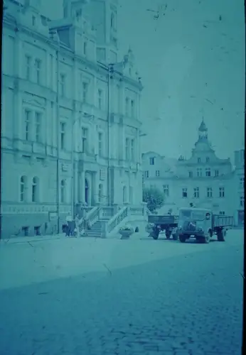 Orig DIA Film Slide 35mm Poland  Lądek Zdrój rynek '70s B9/L95