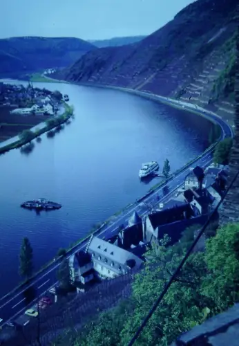 Orig DIA Film Slide 35mm Schiff auf der Mosel  '70s B9/L68