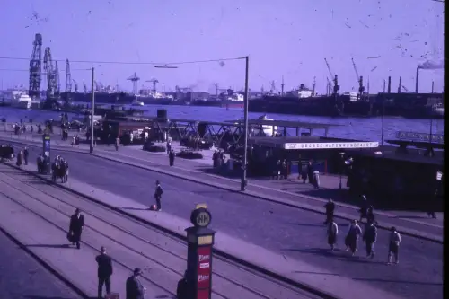 Original DIA Film Slide 35mm Hamburg Hafen Scene Grosse Hafenrundfahrt '60s B2R9