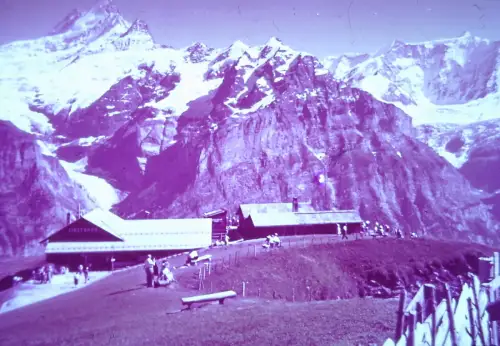 Orig DIA Film Schweiz, Fischerhörner  '70s B11/2/27