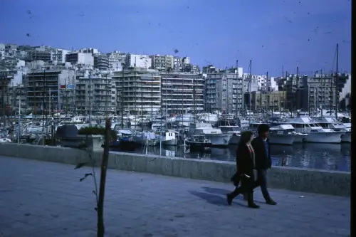 Original DIA Film Slide 35mm Piraeus Harbour Greece Griechenland   '70s B2R60