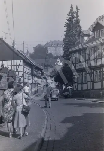 Orig Film Negativ DDR Stolberg  Fachwerkhäuser Strassenszene   1970s B14/5
