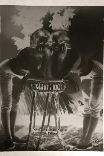 Vintage Glasnegativ Platte Glassnegative Alice and Ellen Kessler "La Paloma"