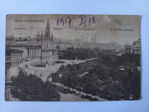 Postcard CPA AK Wien, Franzensring 1917