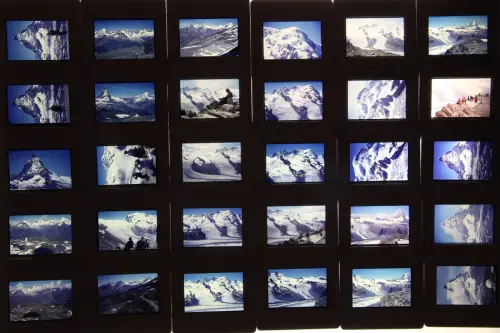 Original DIA Film Slide  35mm  Zermatt Reise '70s 165 Stk+Porst Holzkasten