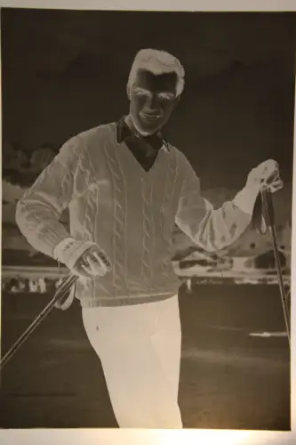 Vintage Glasnegativ Platte Glassnegative Toni Sailer Austrian Alpin Skier