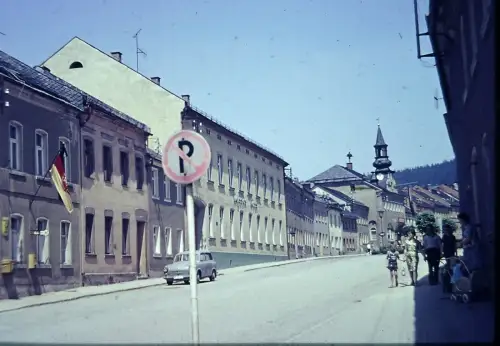 Orig DIA Film DDR Saalburg Ebersdorf in Thüringen Weißes Ross  '60s B11/2/3