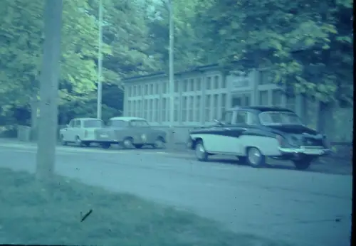 Orig 35mm DIA Film Slide Wartburg 311 & Trabis in der DDR  '60s B11/1/18