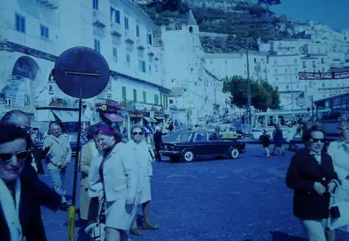 Italy Street Scene Political Campaign Vota Mario De Fazio 1960s Slide