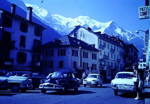 Vintage Alpine Car Road Mont Blanc Chamonix 1960s Oldtimer  Slide