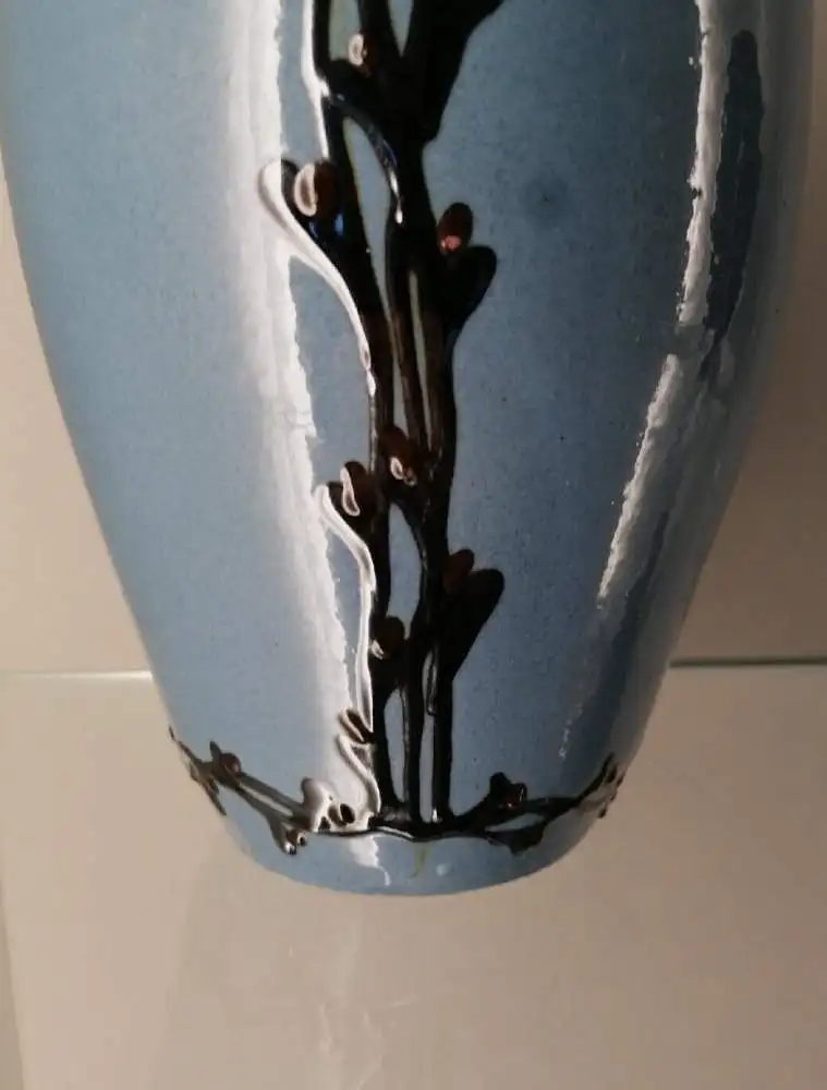 Jugendstil Keramik Vase mit Schlicker-Malerei Laeuger? 2