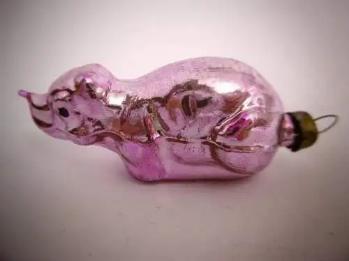 Wunderschöner nostalgischer Christbaumschmuck "Glücksschwein", Höhe ca. 6,5 cm