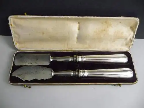 Spezialbesteck Essbesteck Vorlegemesser im antiken Original-Etui
