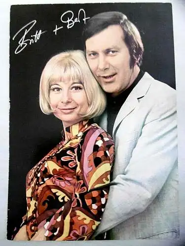 Grosse Original Faksimile Autogrammkarte Britt und Bert