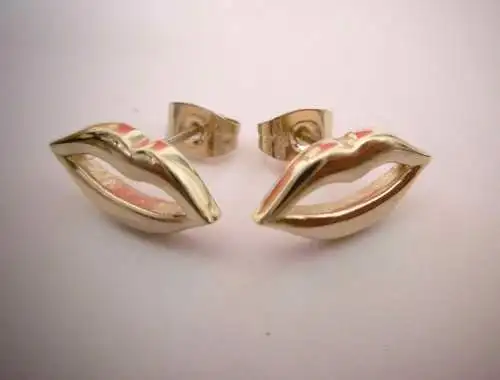 Ohrstecker "Lippen", goldfarben
