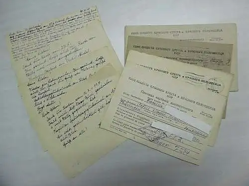 8 Feldpostkarten aus russ. Gefangenschaft in Moskau, UDSSR Lager 7234