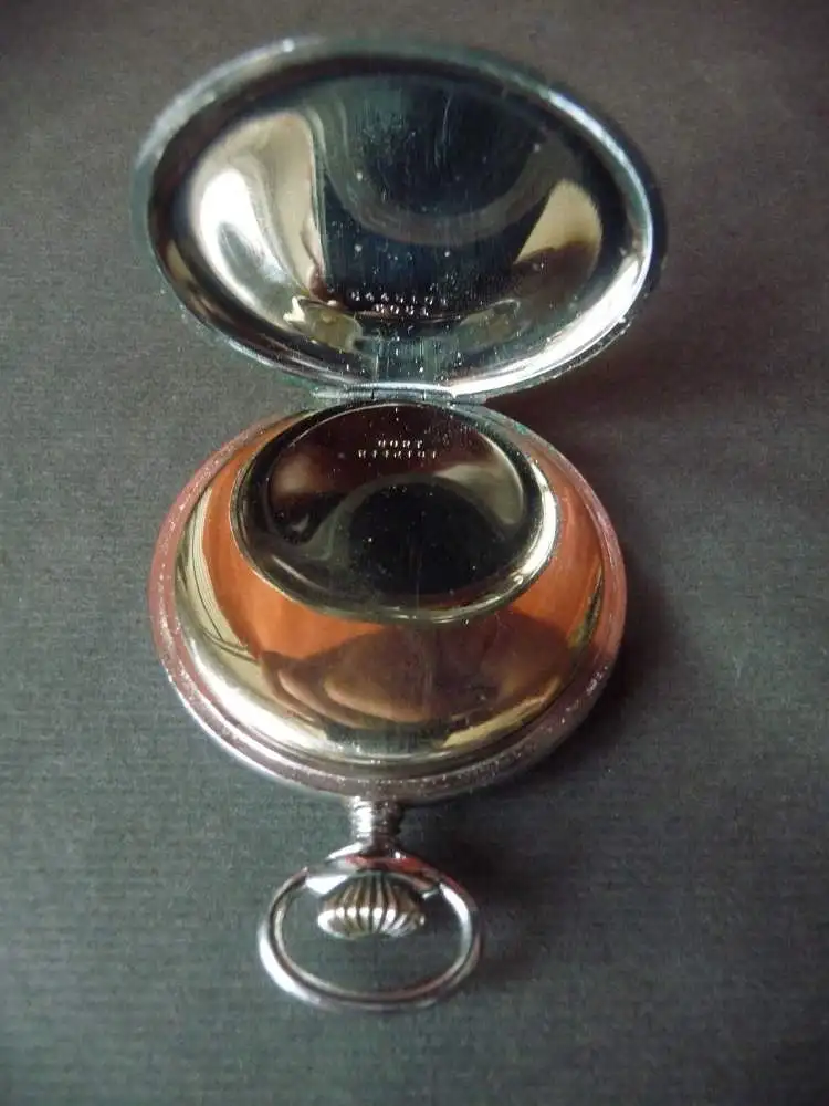 Alte Taschenuhr Dugena Festa Swiss Made mit Leuchtziffern ca. 1930 3