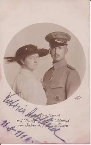 Foto Autograph Viktoria Adelheid v.Sachsen Coburg Gotha