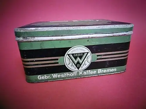 Alte Kaffeedose/Blechdose "Gebr. Westhoff Kaffee Bremen" 