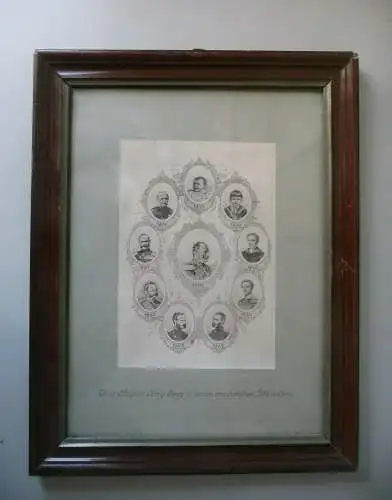 Druck König Georg von Sachsen Lebensalter gerahmt 1903