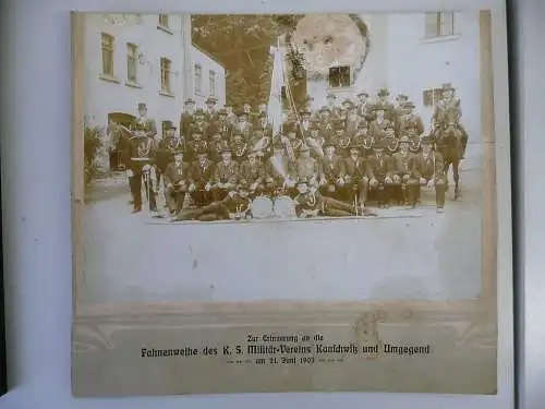 Foto Fahnenweihe Militärverein Kauschwitz Plauen 1903