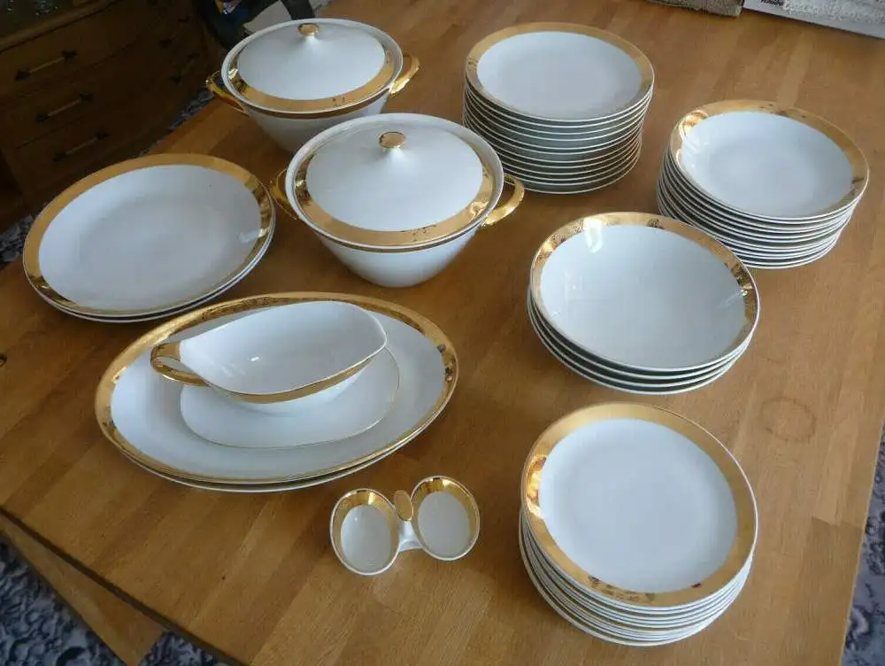 Großes Speiseservice 48 Teile komplett / MZ Czechoslovakia Porzellan 0