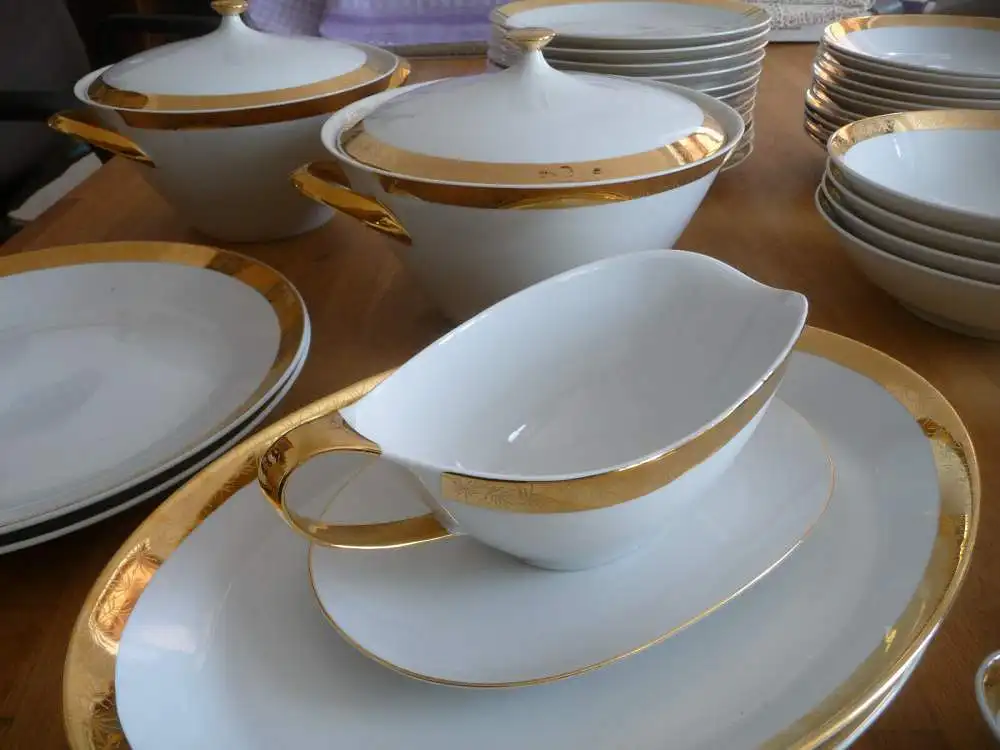 Großes Speiseservice 48 Teile komplett / MZ Czechoslovakia Porzellan 1