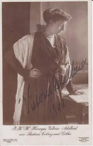 Foto Autograph Viktoria Adelheid Sachsen Coburg Gotha